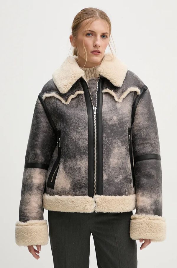 Stand Studio Jakna Stand Studio Lessie Jacket za žene, boja: siva, za prijelazno razdoblje, oversize, 61957-9073