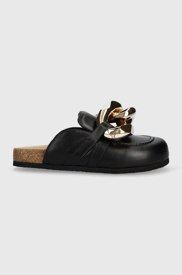 JW Anderson Kožne natikače JW Anderson Chain Loafer za žene, boja: crna, ANW35004E