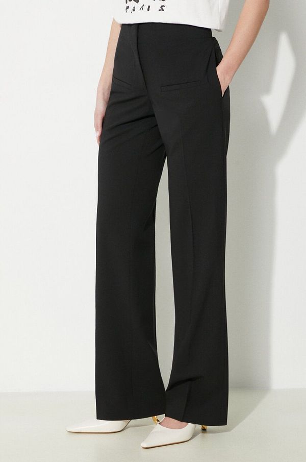 JW Anderson Vunene hlače JW Anderson Front Pocket Straight Trousers boja: crna, ravni kroj, srednje visoki struk, TR0332.PG1321.999