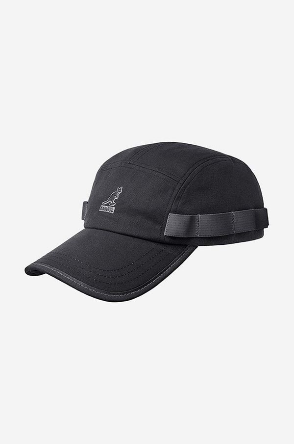 Kangol Pamučna kapa sa šiltom Kangol Wax Utility 5 Panel boja: crna, s aplikacijom, K5329-BLACK