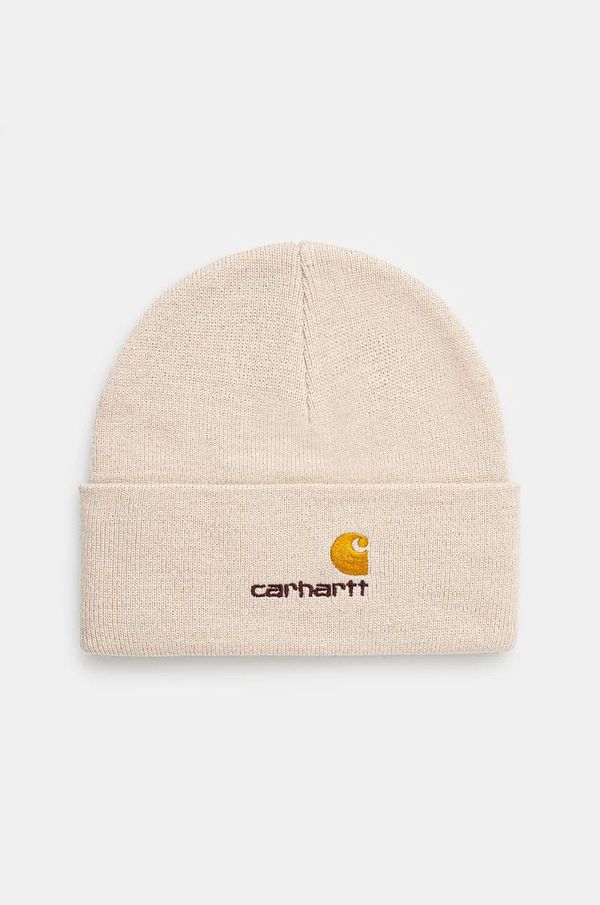 Carhartt WIP Kapa Carhartt WIP American Script Beanie boja: bež, I034235.MOOXX