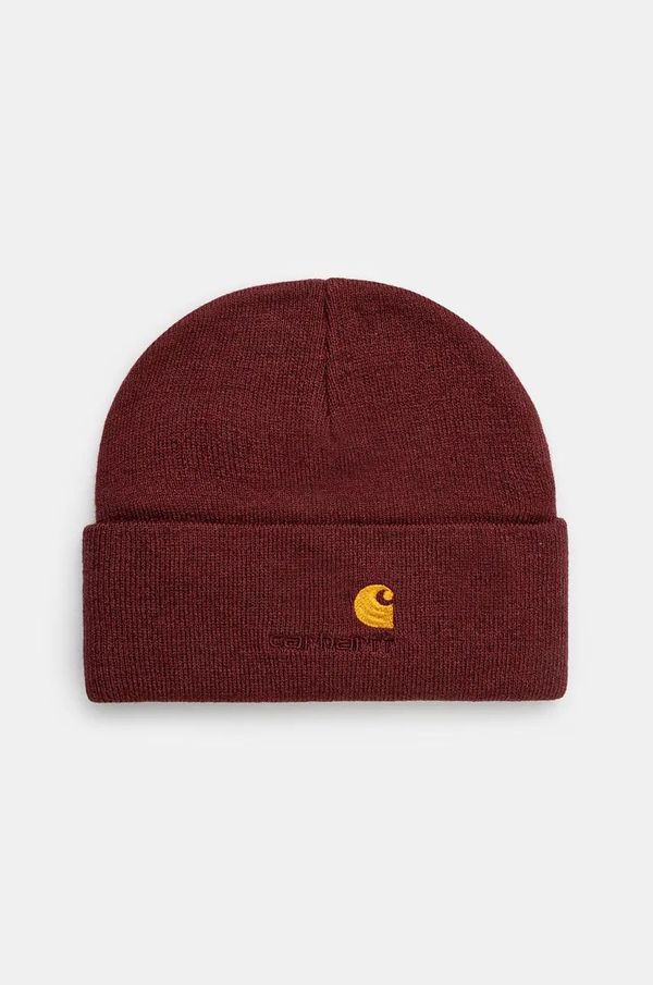 Carhartt WIP Kapa Carhartt WIP American Script Beanie boja: bordo, I034235.2BYXX