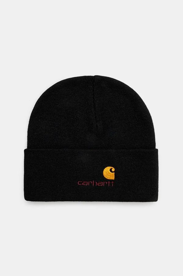 Carhartt WIP Kapa Carhartt WIP American Script Beanie boja: crna, I034235.89XX
