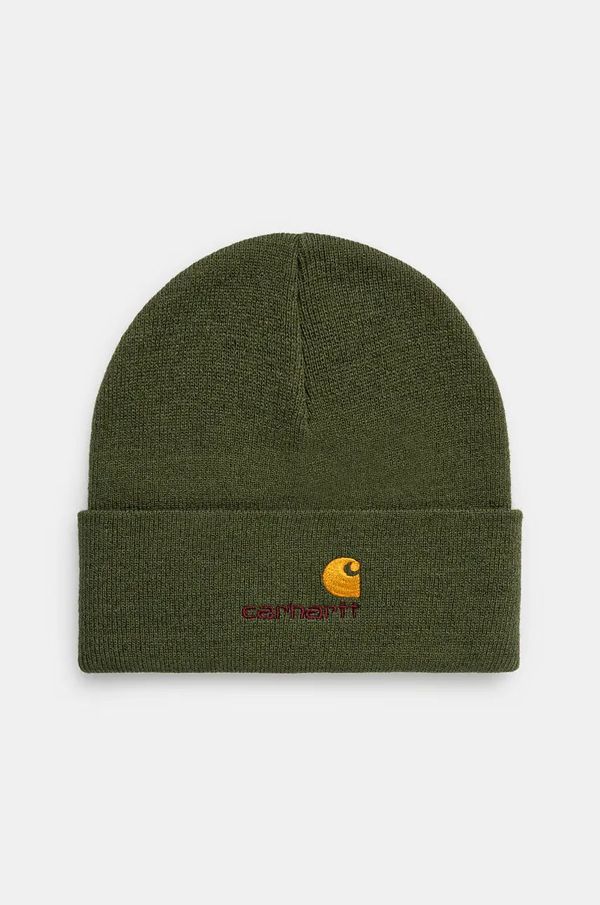 Carhartt WIP Kapa Carhartt WIP American Script Beanie boja: zelena, I034235.2BRXX
