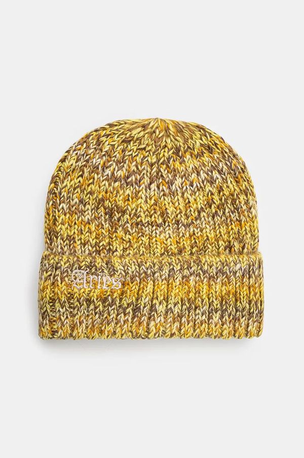 Aries Kapa s dodatkom vune Aries Rib Knit Space Dye Beanie boja: zelena, od debelog pletiva, AR9001502