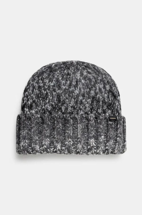 Woolrich Kapa s dodatkom vune Woolrich Space Dye Beanie boja: siva, CFWOAC0291MRUF0767