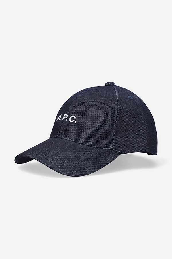 A.P.C. Kapa sa šiltom A.P.C. Casquette Charlie boja: tamno plava, s aplikacijom, COCSX.M24069-INDIGO
