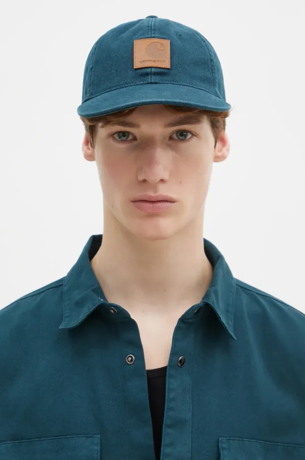 Carhartt WIP Kapa sa šiltom Carhartt WIP Canvas Cap boja: tirkizna, bez uzorka, I034347.2P0XX