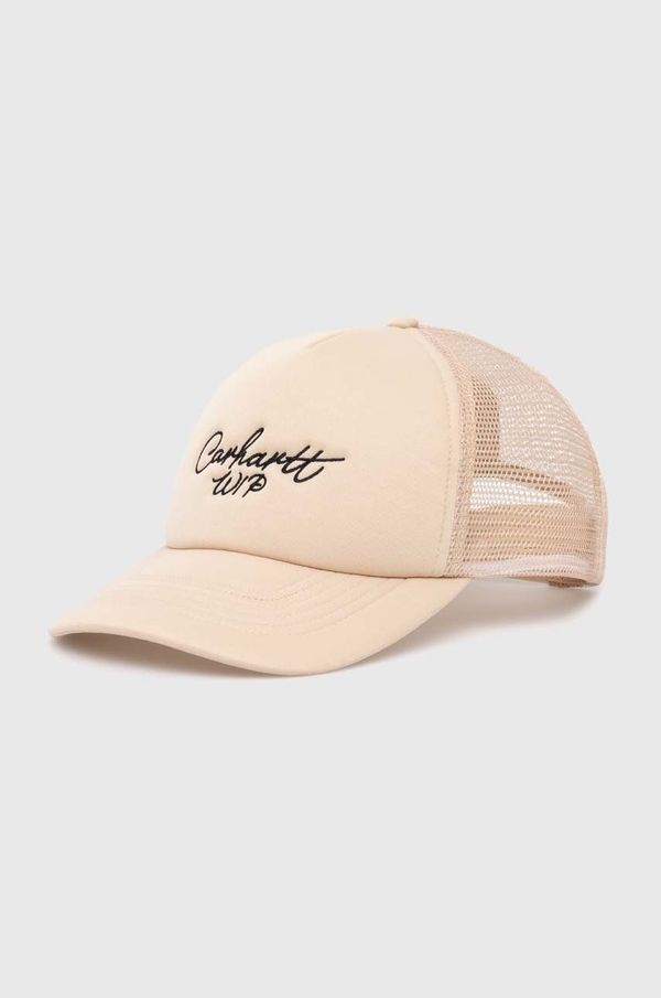 Carhartt WIP Kapa sa šiltom Carhartt WIP Signature Trucker Cap boja: bež, s aplikacijom, I034024.2BKXX