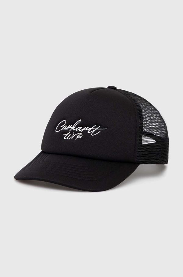 Carhartt WIP Kapa sa šiltom Carhartt WIP Signature Trucker Cap boja: crna, s aplikacijom, I034024.0D2XX