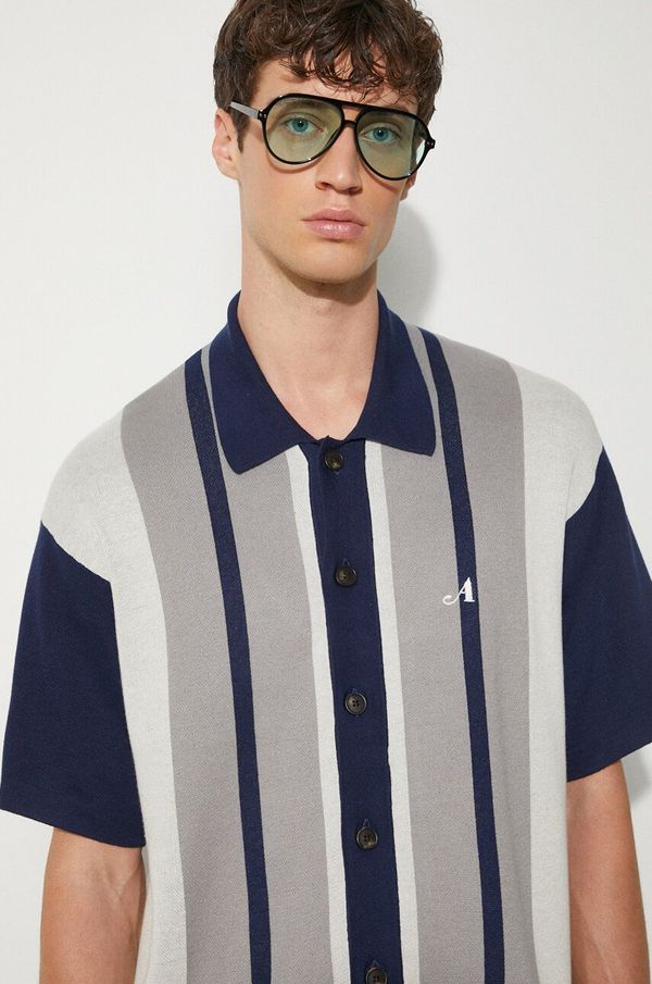 Awake NY Kardigan Awake NY Knit Camp Collar za muškarce, boja: siva, SP24-KN005