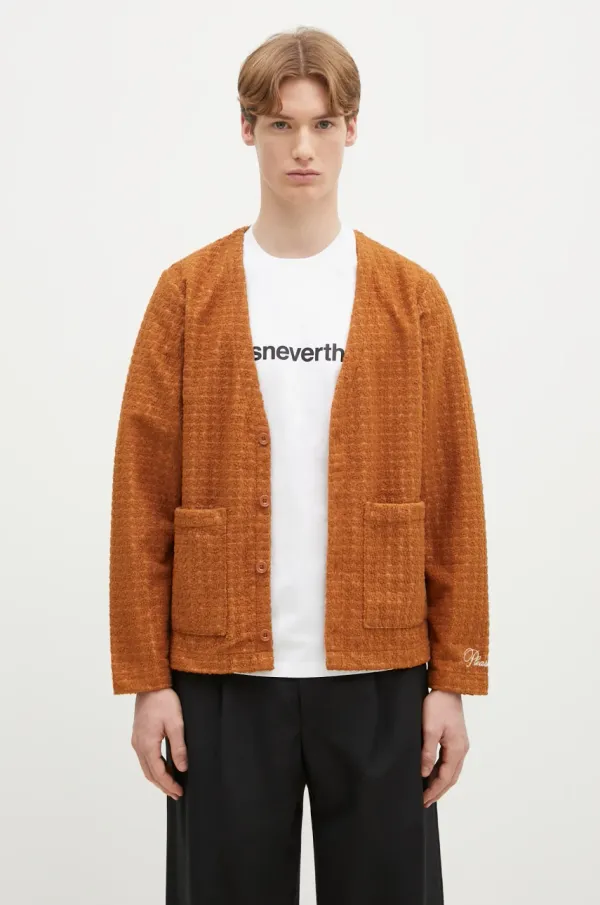 PLEASURES Kardigan PLEASURES Boredom Cardigan za muškarce, boja: smeđa, P24W013