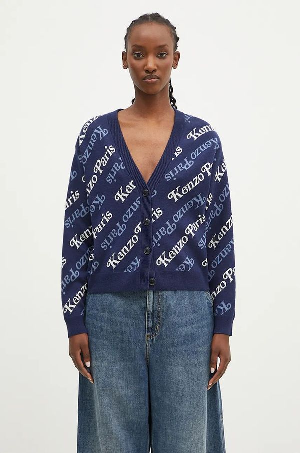Kenzo Kardigan s primjesom vune Kenzo by Verdy Cardigan boja: tamno plava, lagani, FE52CA4603CB.77