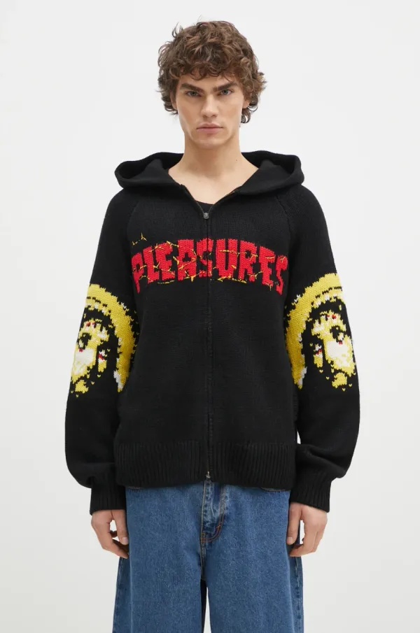 PLEASURES Kardigan s primjesom vune PLEASURES Chosen Knitted boja: crna, P24W025