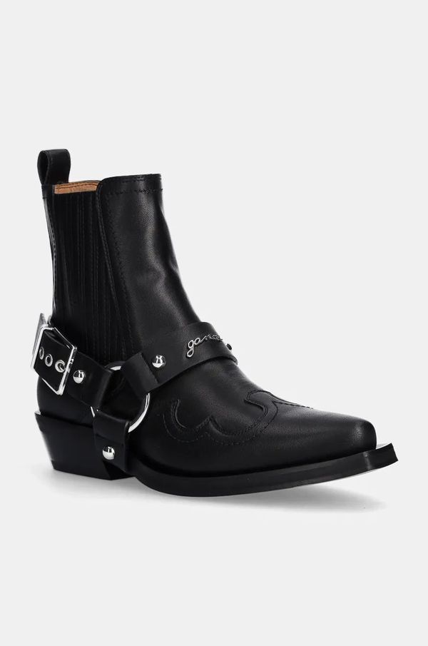 GANNI Kaubojske cipele GANNI Fitted Chelsea Western Boot za žene, boja: crna, s debelom potpeticom, S2744