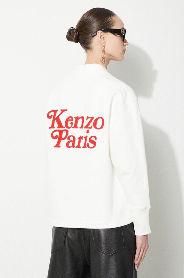 Kenzo Dukserica Kenzo by Verdy Sweat Cardigan za žene, boja: bijela, s aplikacijom, FE52SW1284ME.02