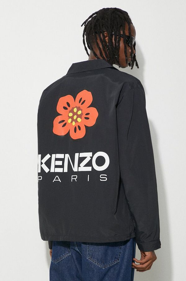 Kenzo Jakna Kenzo Boke Placed Light Coach za muškarce, boja: crna, za prijelazno razdoblje, FD55BL0619NT.99J