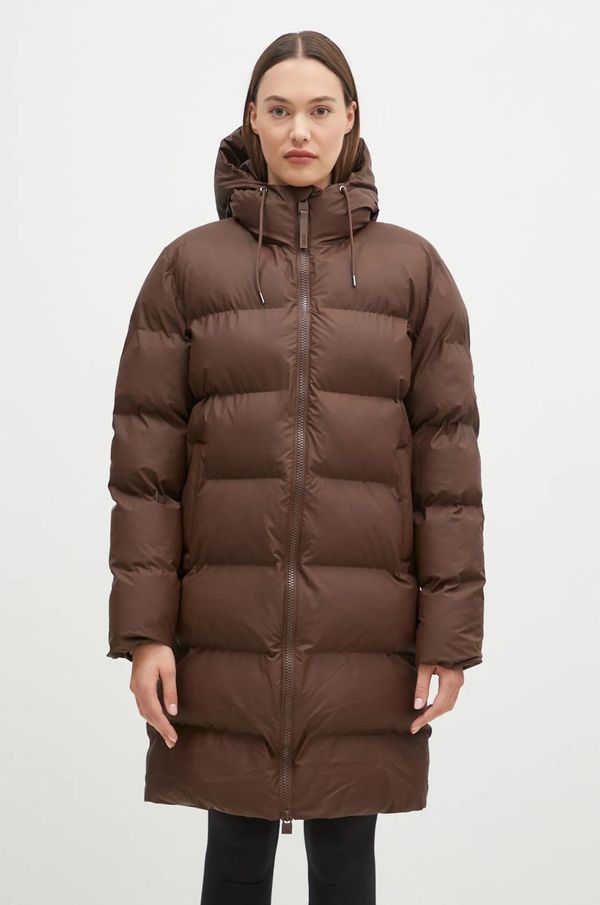 Rains Kišna jakna Rains Alta Longer Puffer Jacket W3T4 boja: smeđa, za zimu, 15130.23
