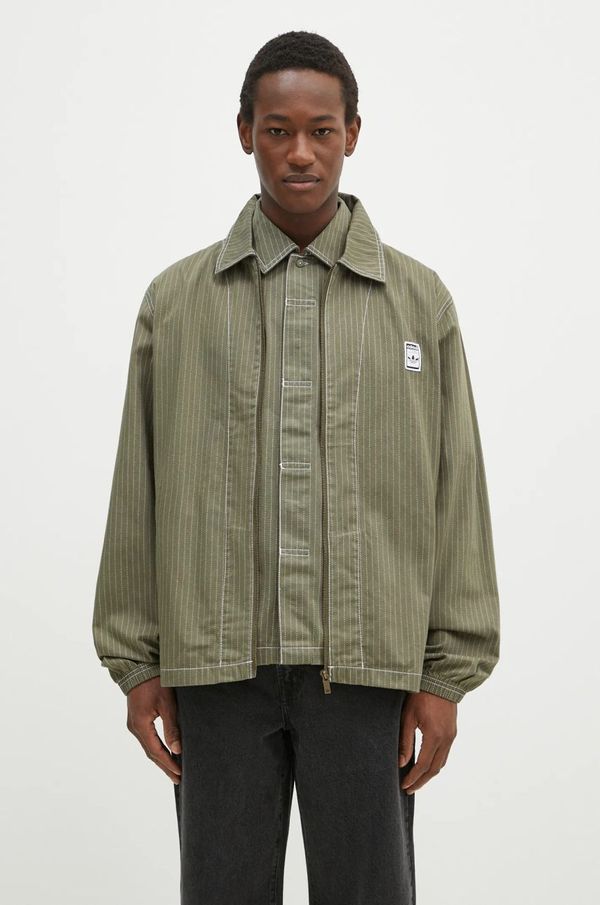 adidas Originals Košulja adidas Originals Wabash Nylon Coach za muškarce, boja: zelena, za prijelazno razdoblje, JP4484