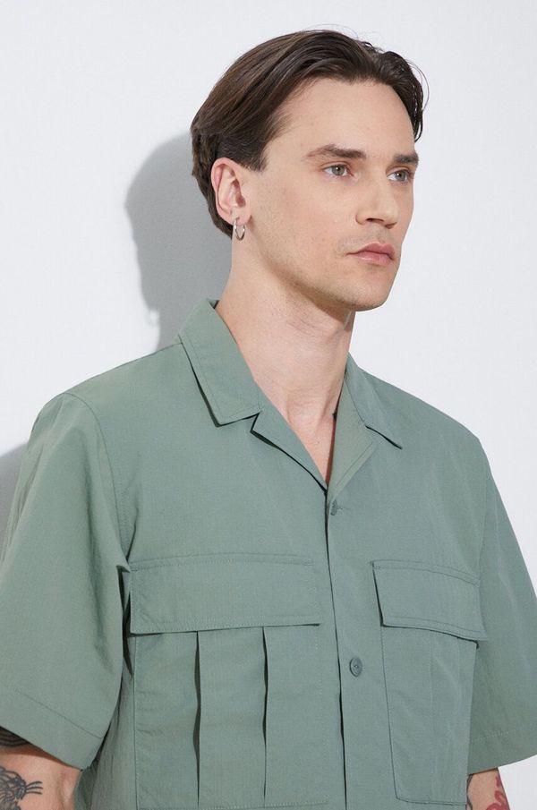 Carhartt WIP Košulja Carhartt WIP S/S Evers Shirt za muškarce, boja: zelena, relaxed, I033022.1YFXX