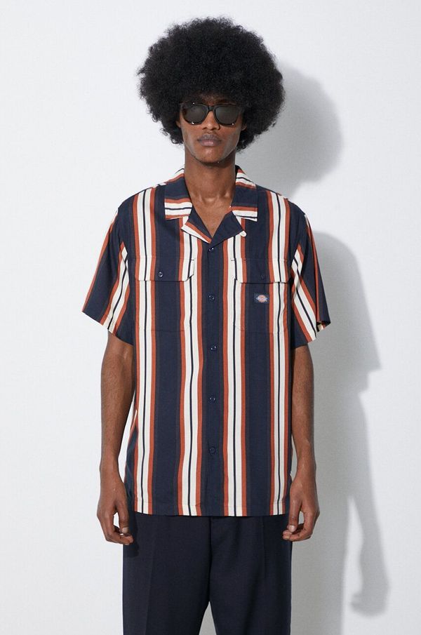 Dickies Košulja Dickies Forest za muškarce, boja: tamno plava, regular, DK0A4YYS