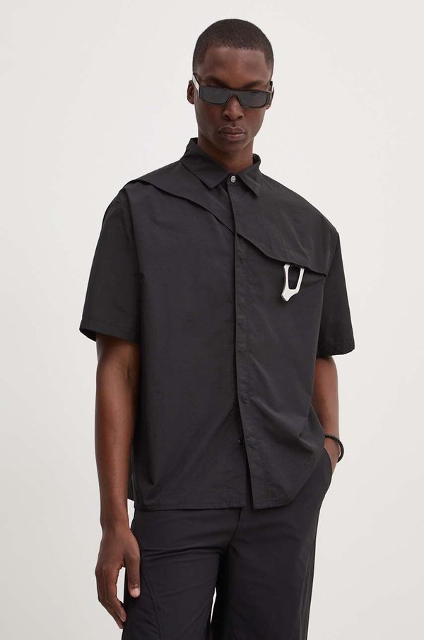 HELIOT EMIL Košulja Heliot Emil za muškarce, boja: crna, relaxed, s klasičnim ovratnikom, HE.M.05.018.P04