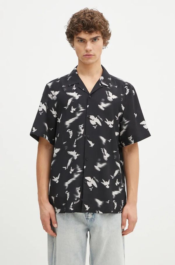 KSUBI Košulja KSUBI Flight Resort za muškarce, boja: crna, relaxed, MPF24SH004