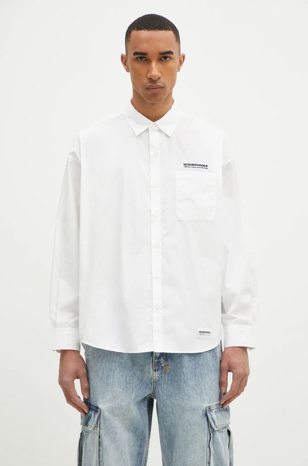 Neighborhood Košulja NEIGHBORHOOD za muškarce, boja: bijela, relaxed, s klasičnim ovratnikom, 242SPNH.SHM03