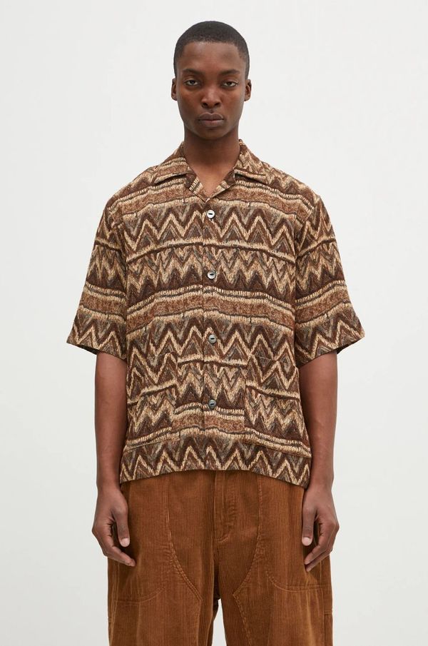 Needles Košulja s primjesom vune Needles Cabana Shirt boja: smeđa, relaxed, PU154