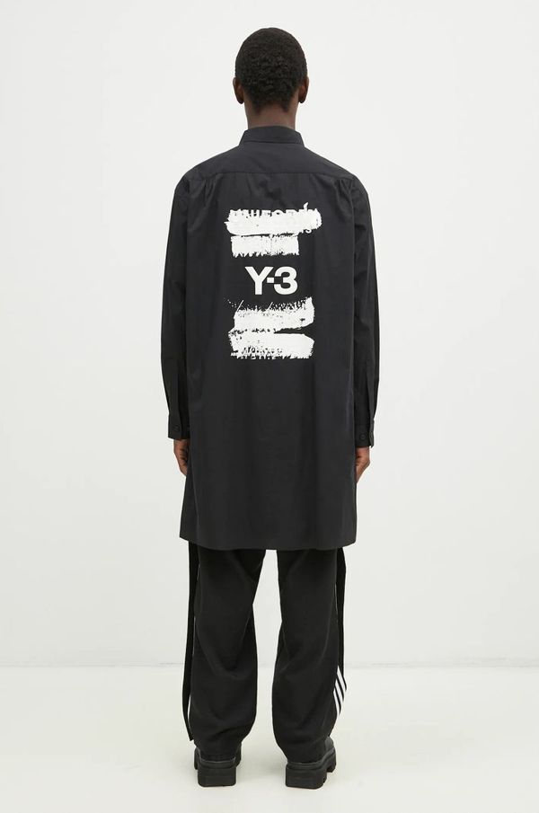 Y-3 Košulja Y-3 Graphic Logo Shirt za muškarce, boja: crna, relaxed, s klasičnim ovratnikom, JN4878