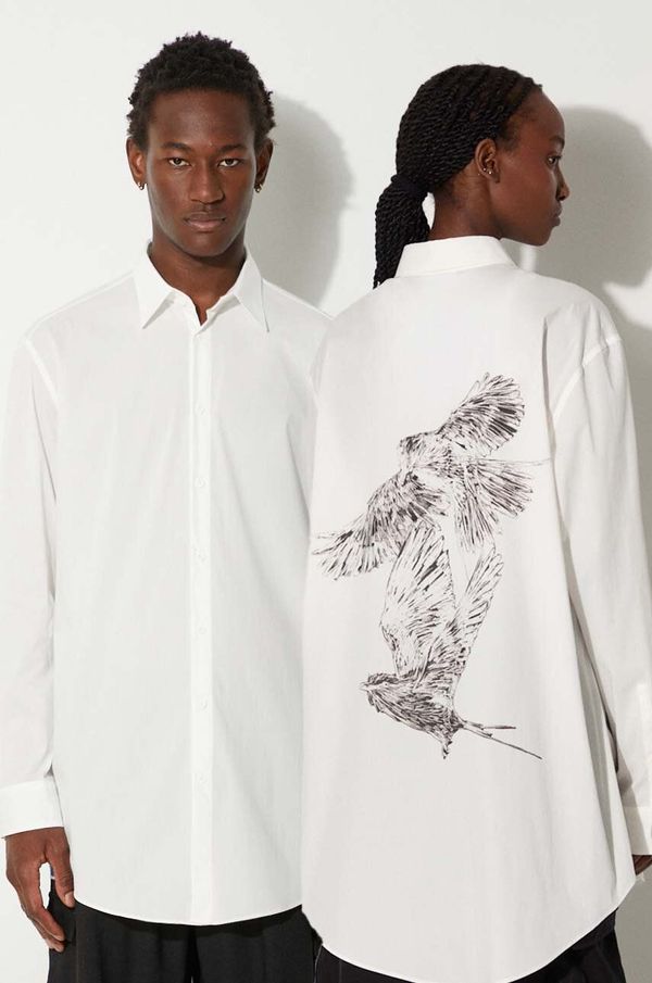 Y-3 Košulja Y-3 Graphic Shirt boja: bijela, relaxed, s klasičnim ovratnikom, JE9273