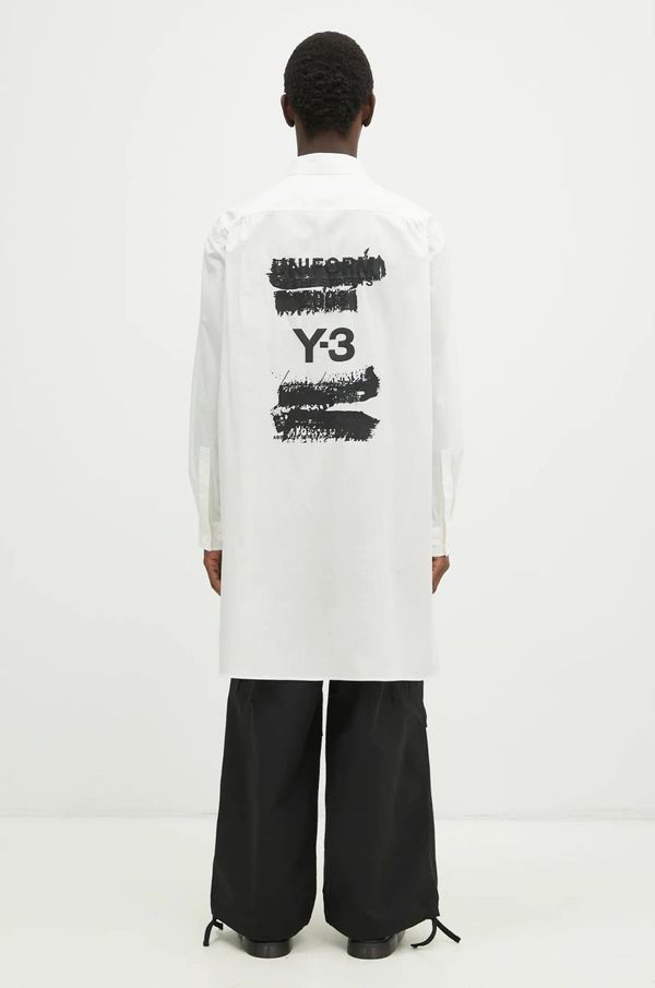 Y-3 Košulja Y-3 Graphic Shirt za muškarce, boja: bijela, relaxed, s klasičnim ovratnikom, JM3202