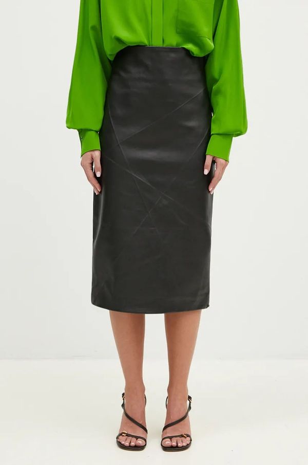 Sportmax Kožna suknja Sportmax Albio1234 boja: crna, midi, pencil, 2422406033600