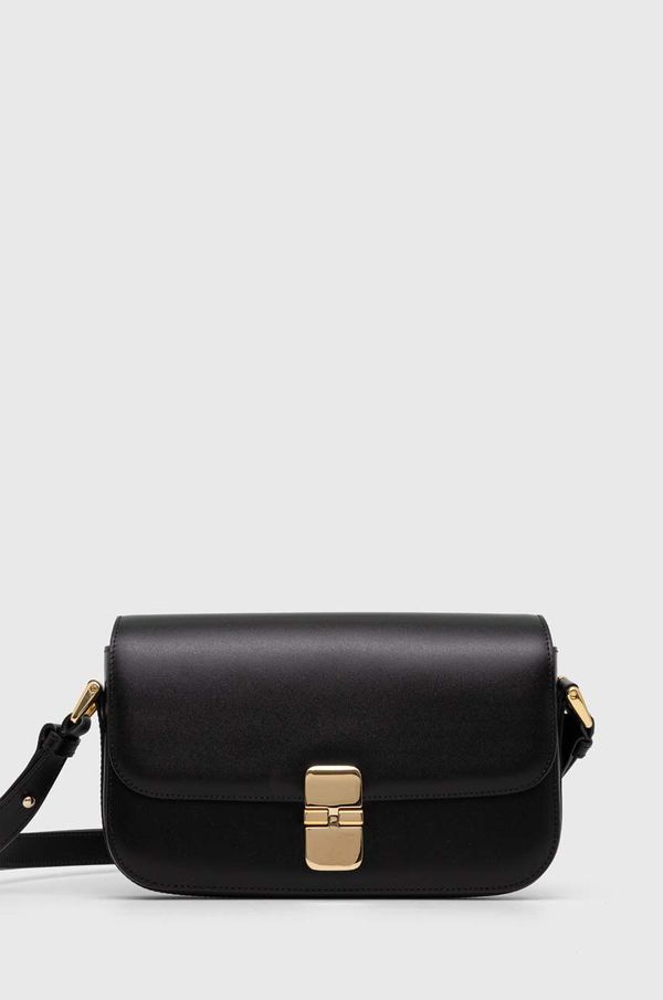 A.P.C. Kožna torba A.P.C. boja: crna