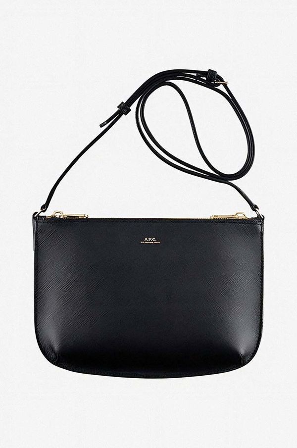 A.P.C. Kožna torba A.P.C. Sac Sarah PXBJQ-F61404 BLACK boja: crna