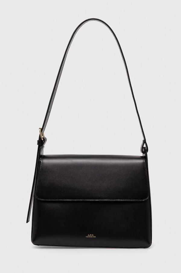 A.P.C. Kožna torba A.P.C. sac virginie flap boja: crna, PXBRU.F61924