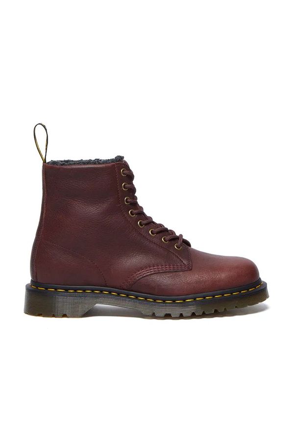 Dr. Martens Kožne cipele Dr. Martens za žene, boja: bordo, ravni potplat, sa srednje toplom podstavom, DM31873600