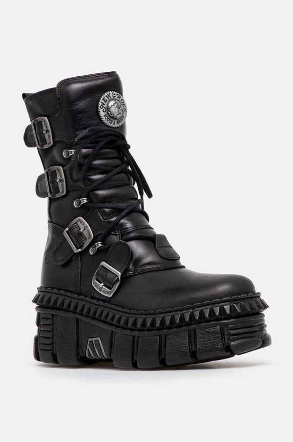 New Rock Kožne gležnjače New Rock boja: crna, s platformom, M-WALL373-S6