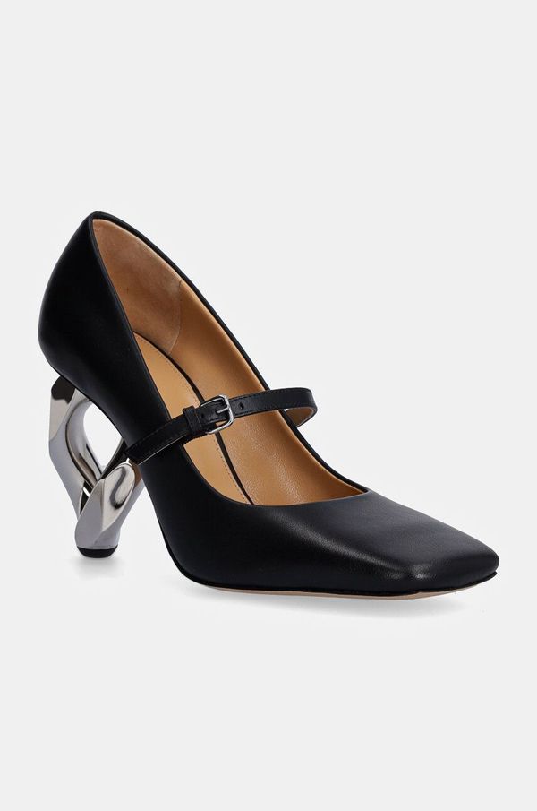 JW Anderson Kožne salonke JW Anderson Chain Heel boja: crna, s debelom potpeticom, ANW43251A