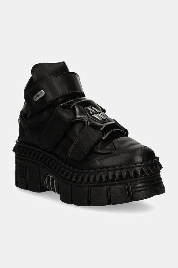 New Rock Kožne tenisice New Rock CRUST NEGRO NEGRO + TOWER CASCO NEGRO boja: crna, M-WALL285-S3