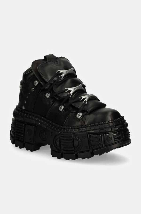 New Rock Kožne tenisice New Rock CRUST NEGRO + TANK CASCO NEGRO boja: crna, M-WALL106-S12