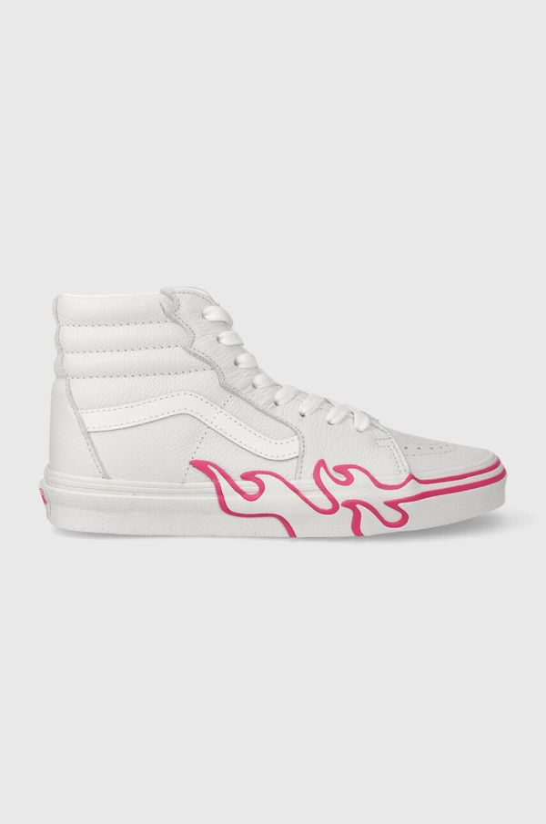 Vans Kožne tenisice Vans SK8-HI Flame za žene, boja: bijela, VN0005UJYU21