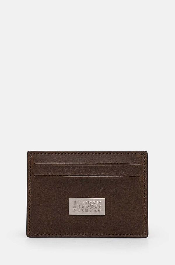 MM6 Maison Margiela Kožni etui za kartice MM6 Maison Margiela boja: smeđa, SA5UI0013.P7179