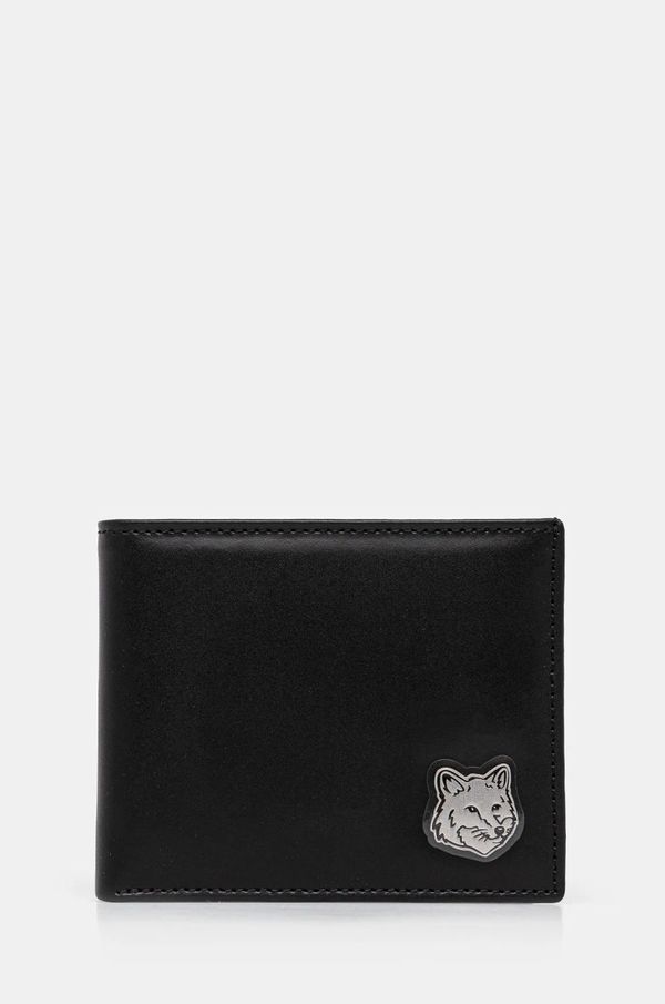 Maison Kitsuné Kožni novčanik Maison Kitsuné Fox Head Bifold za muškarce, boja: crna, MM05344LR0001