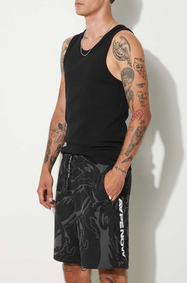 AAPE Kratke hlače AAPE za muškarce, boja: crna, AAPSPMA674XXM