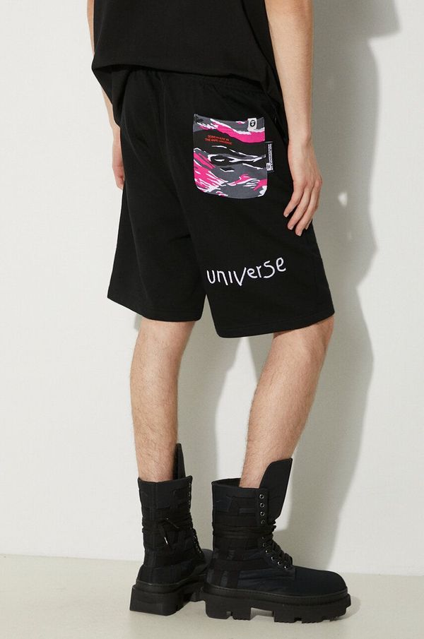 AAPE Kratke hlače AAPE za muškarce, boja: crna, AAPSPMA694XXM