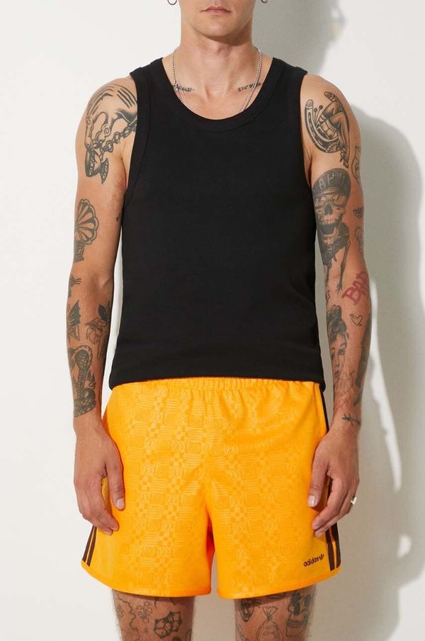 adidas Originals Kratke hlače adidas Originals 80s Embossed 3-Stripes Sprinter Short za muškarce, boja: narančasta, JC6514