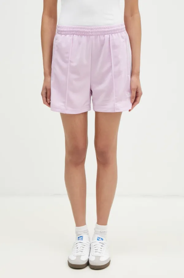 adidas Originals Kratke hlače adidas Originals Firebird za žene, boja: ružičasta, s uzorkom, visoki struk, JD0821