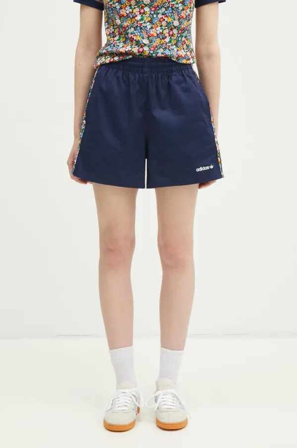adidas Originals Kratke hlače adidas Originals Liberty za žene, boja: tamno plava, s uzorkom, visoki struk, JC7777