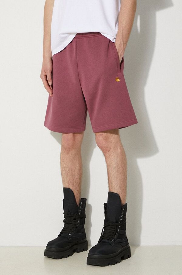 Carhartt WIP Kratke hlače Carhartt WIP Chase Sweat Short za muškarce, boja: ružičasta, I033669.2BBXX